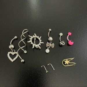 Body Jewelry Bundle ✨ Belly Ring Nose Stud